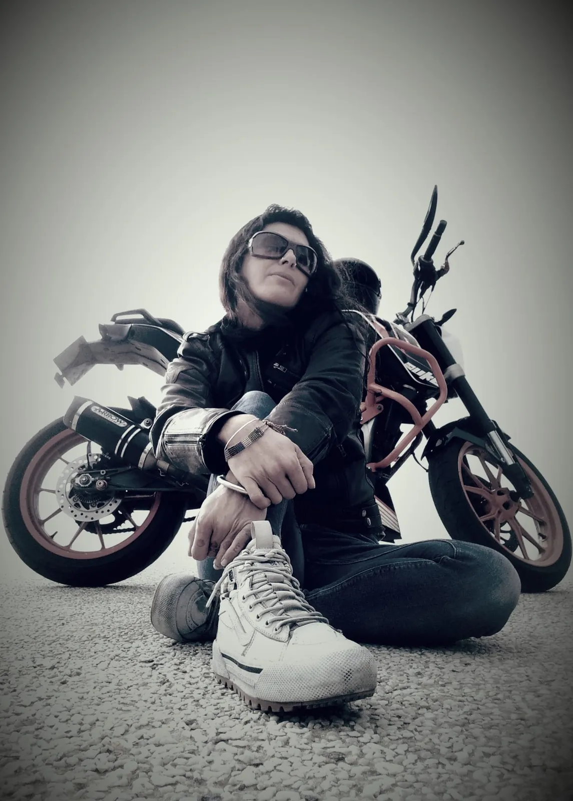 A Xana com a mota